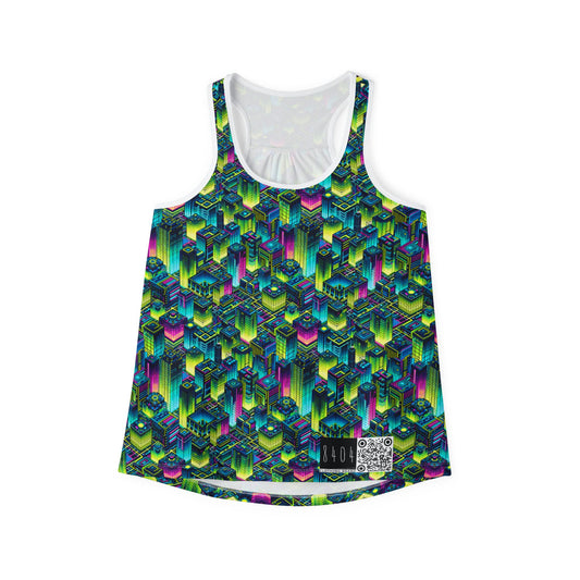 Tech-Infused Neon Tech-Forward Streetwear Women's Tank Top - 8404 Design-65