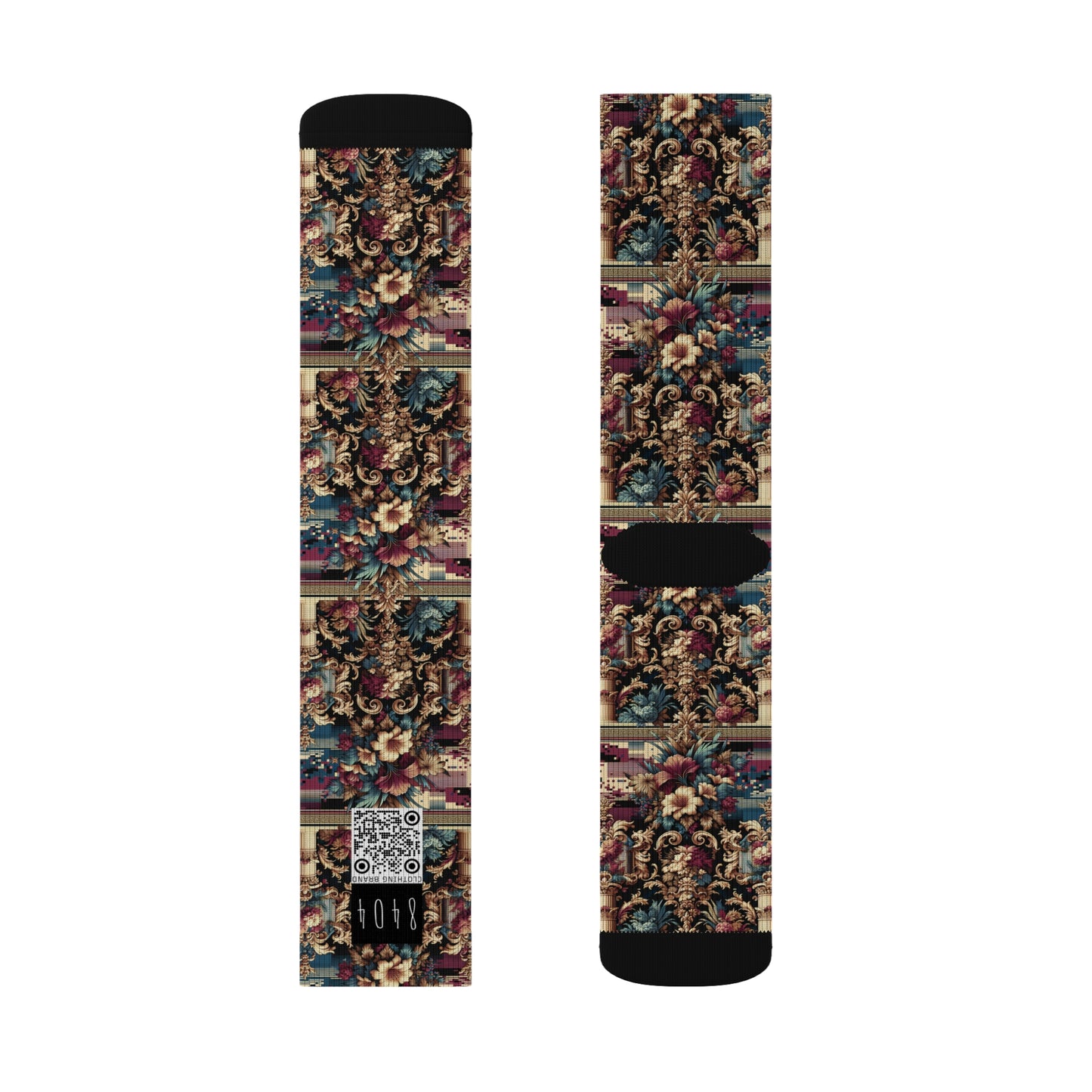 Digital Renaissance Modern Baroque Fusion Sublimation Socks - 8404 Design-58