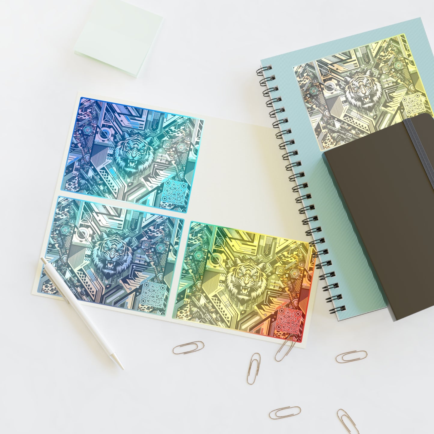Neo-Camo Fusion Tech-Forward Streetwear Sticker Sheets - 8404 Design-58