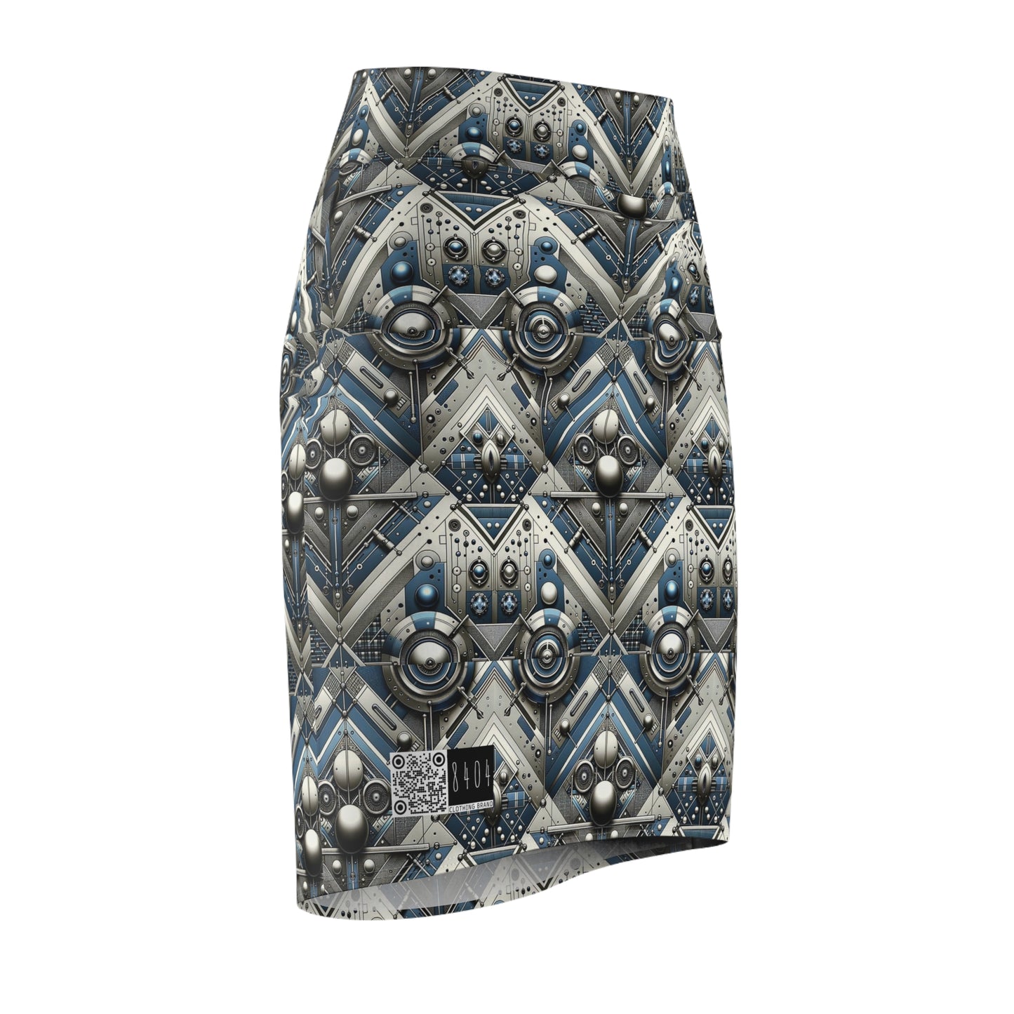 Tech Utility Fusion Tech-Forward Utility With a Futuristic Edge Women's Pencil Skirt - 8404 Design-63