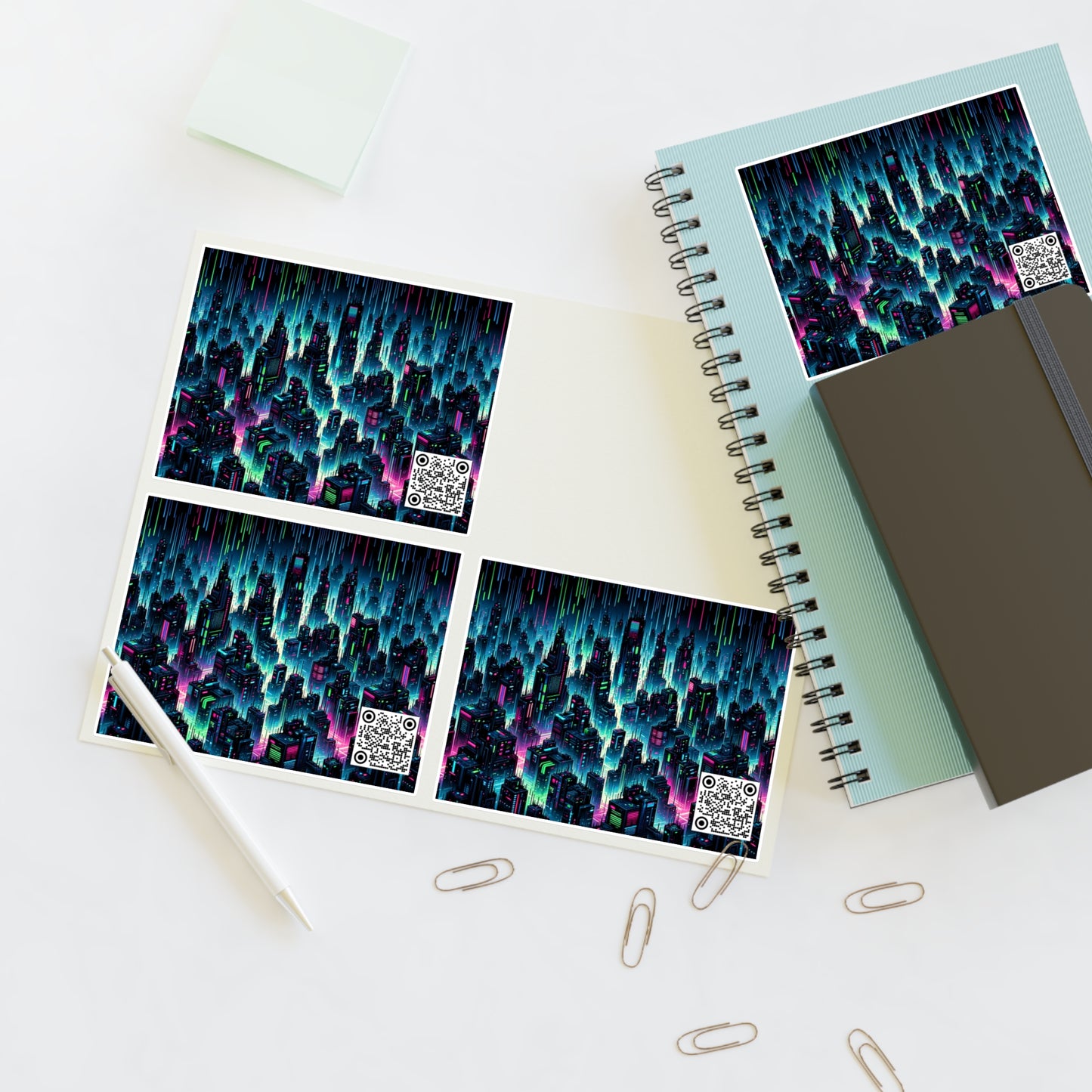 Tech Noir Graphics Cyberpunk Tech Aesthetic Sticker Sheets - 8404 Design-53