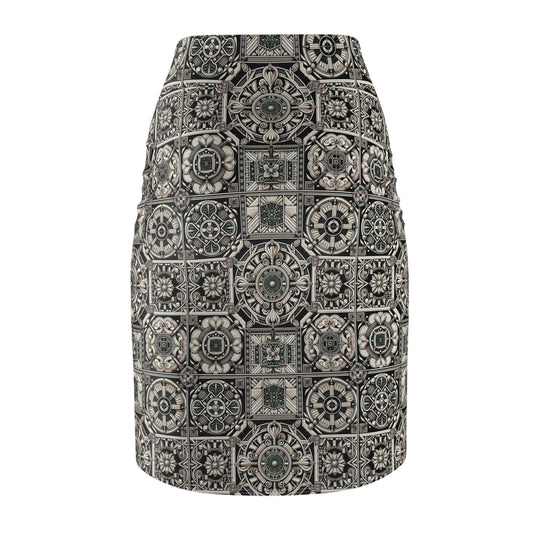 Cyber Garden Party Tech Garden Extravaganza Women's Pencil Skirt - 8404 Design-45