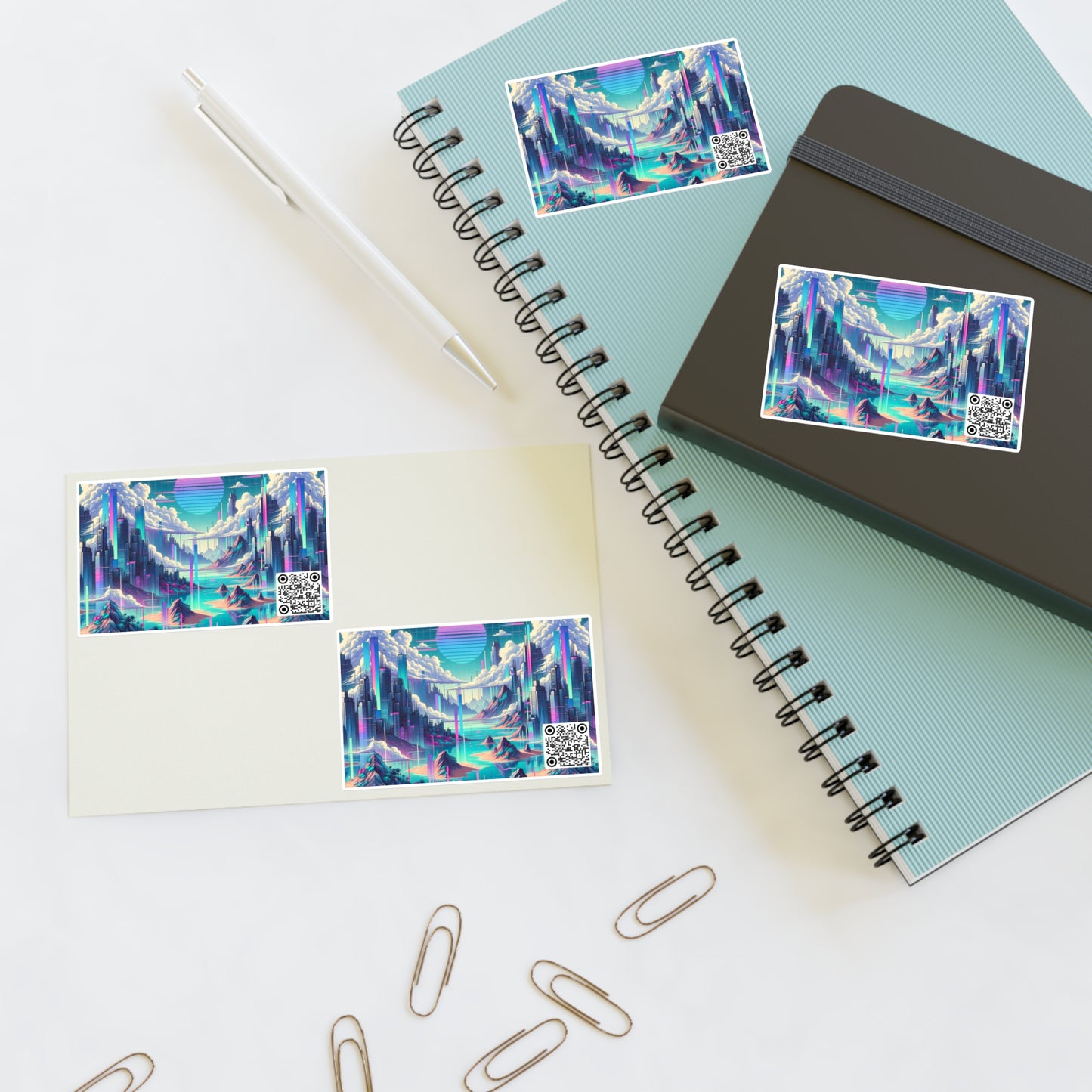 Digital Dreamscapes Digitally-Inspired Streetwear With a Dreamy, Surreal Twist Sticker Sheets - 8404 Design-53