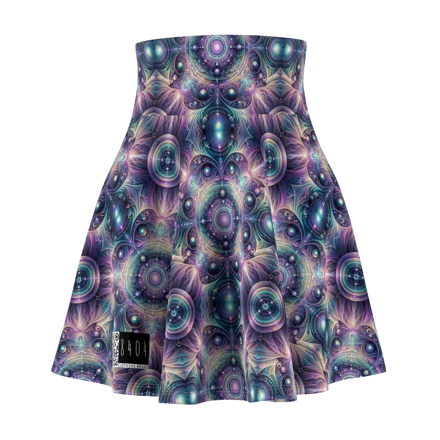 Iridescent Tech Fusion Tech-Forward Streetwear Women's Skater Skirt - 8404 Design-61