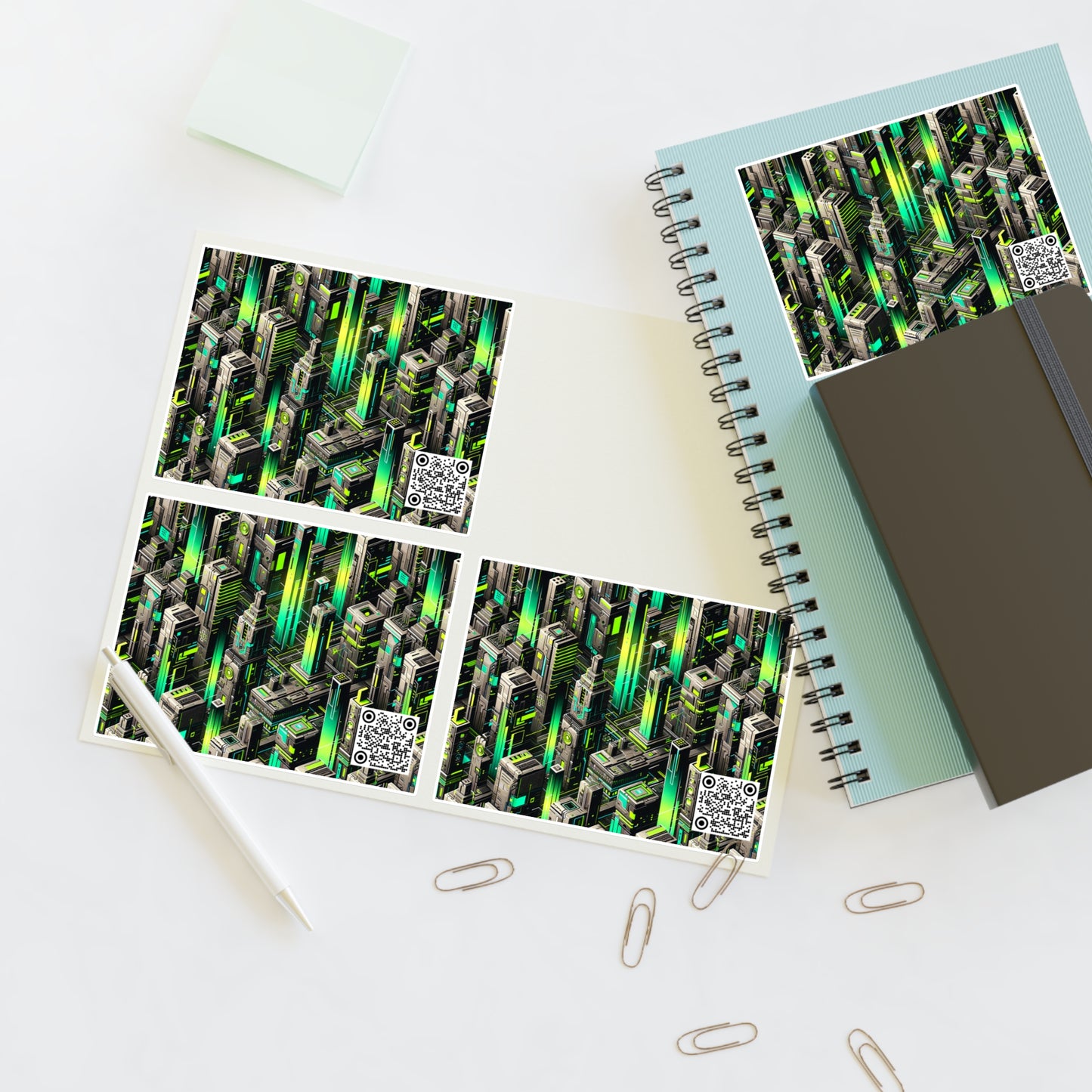 Digital Rebellion Tech-Forward Streetwear Sticker Sheets - 8404 Design-63