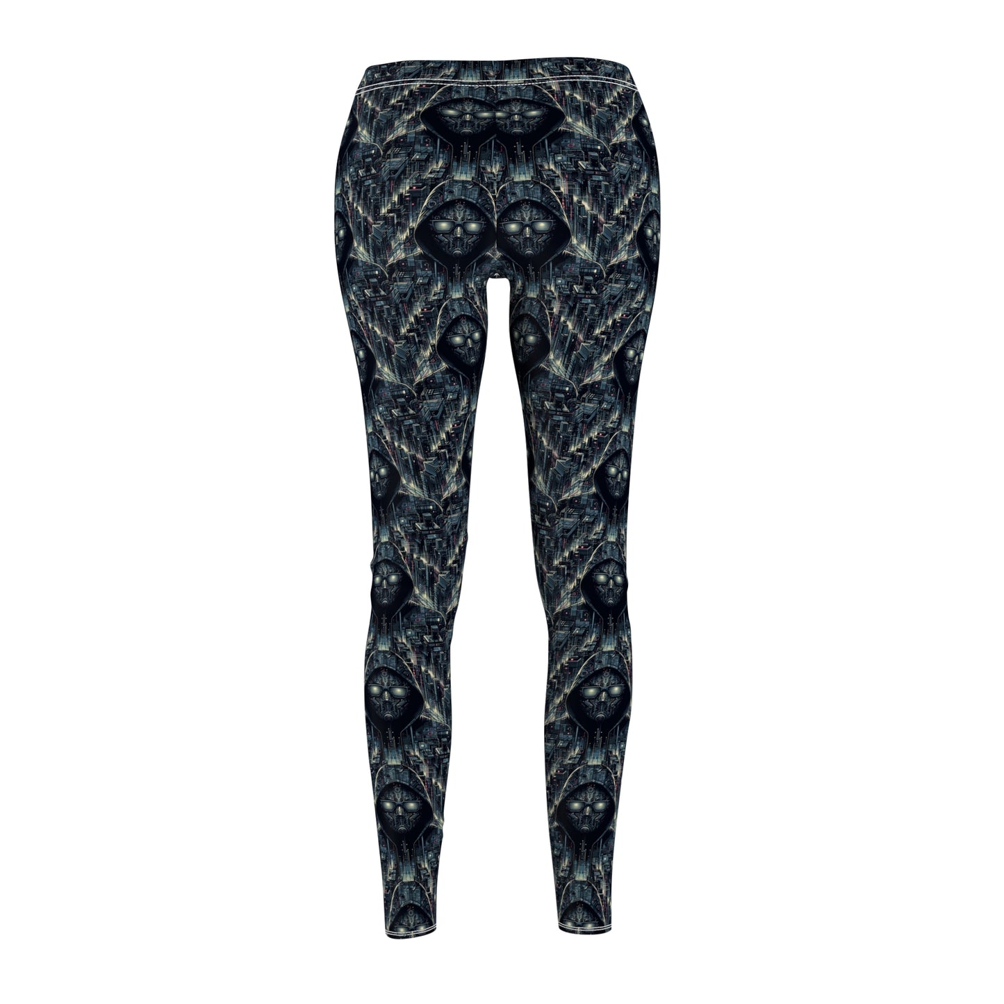 Tech Noir Aesthetics Sleek Tech Streetwear Women's Cut & Sew Casual Leggings - 8404 Design-56