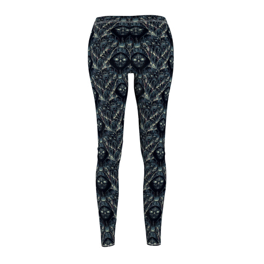 Tech Noir Aesthetics Sleek Tech Streetwear Women's Cut & Sew Casual Leggings - 8404 Design-56