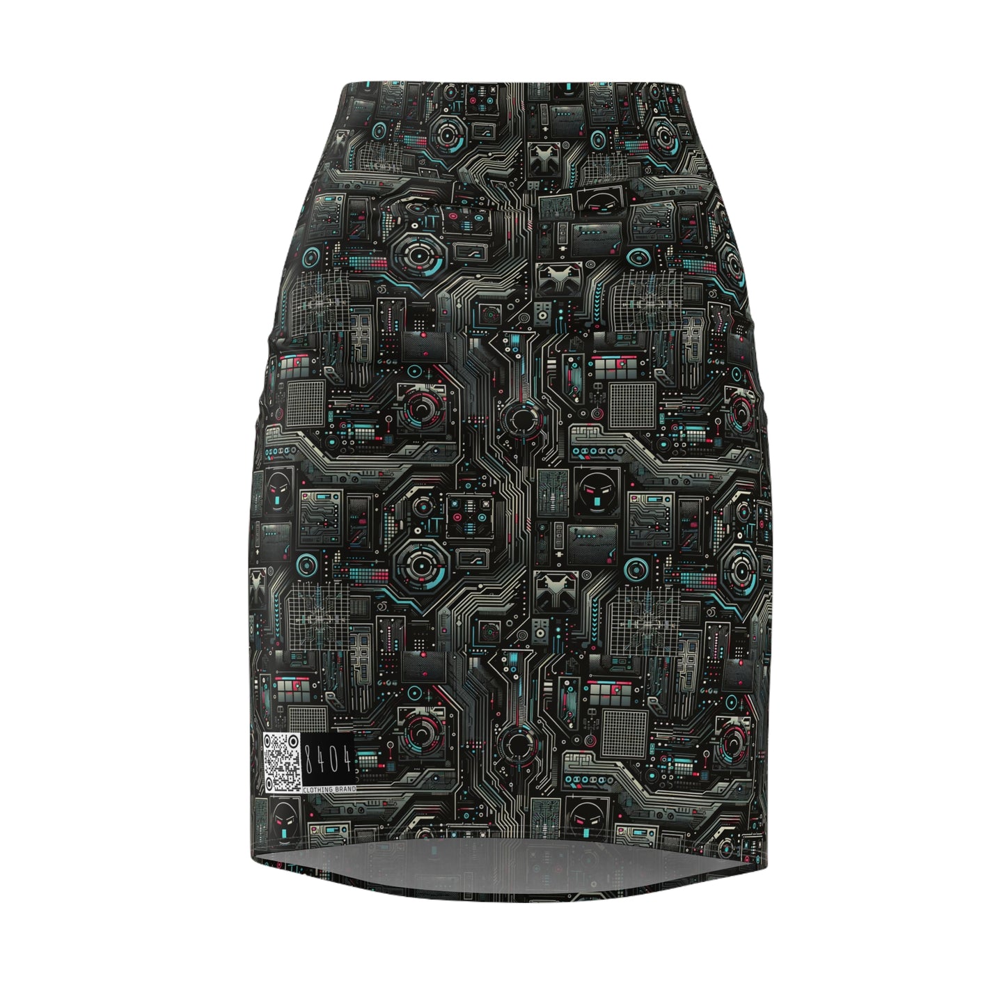 Tech Noir Aesthetics Sleek Tech Streetwear Women's Pencil Skirt - 8404 Design-52