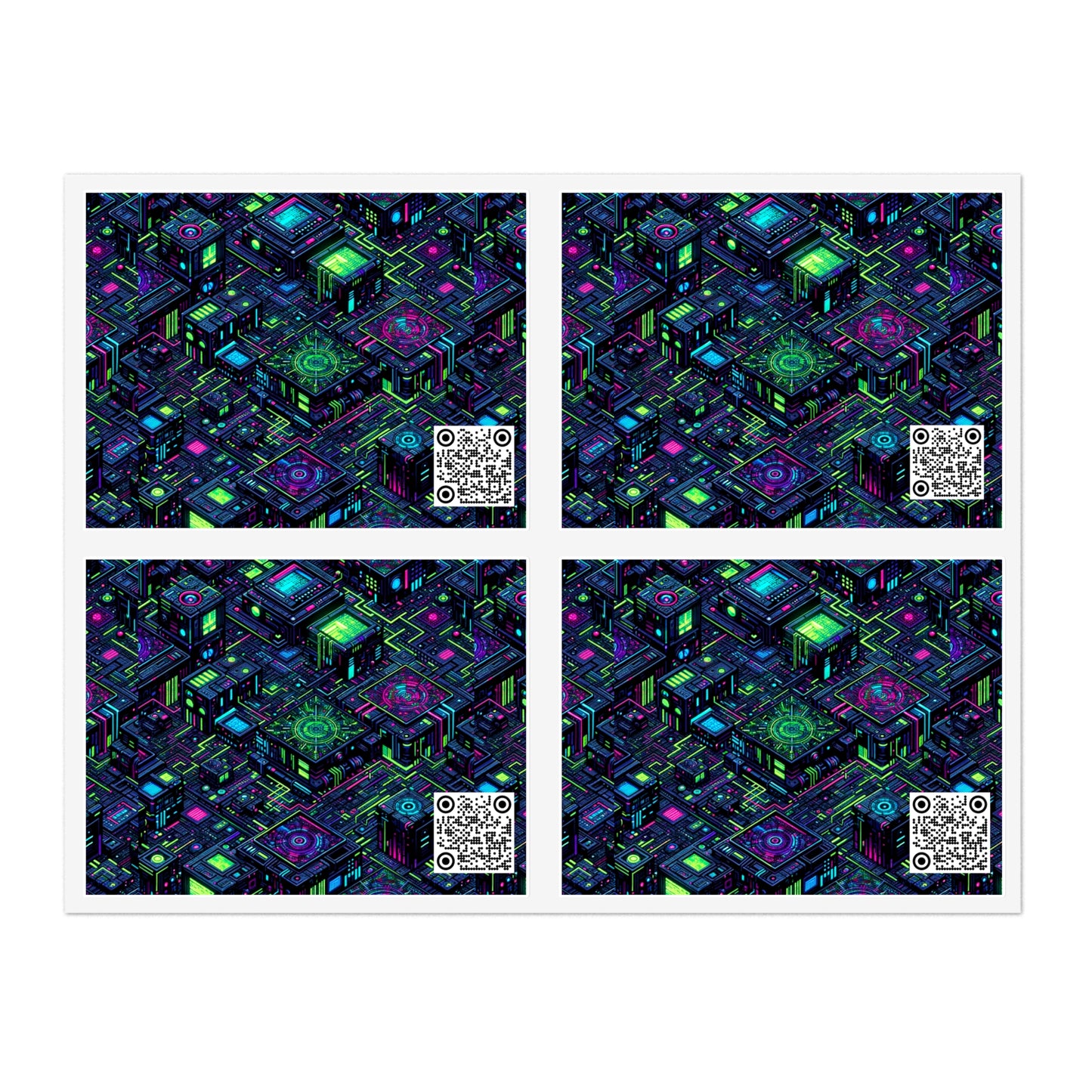 Tech Noir Graphics Futuristic Tech Aesthetics Sticker Sheets - 8404 Design-52