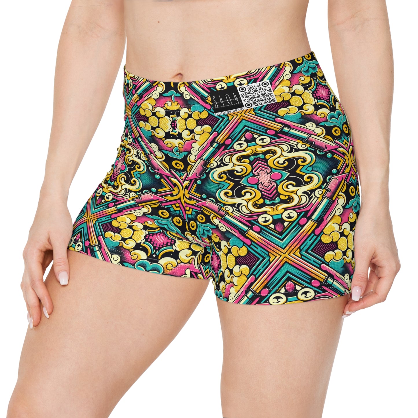 Neon Pop Art Revival Pop Culture Retro Women's Shorts - 8404 Design-59