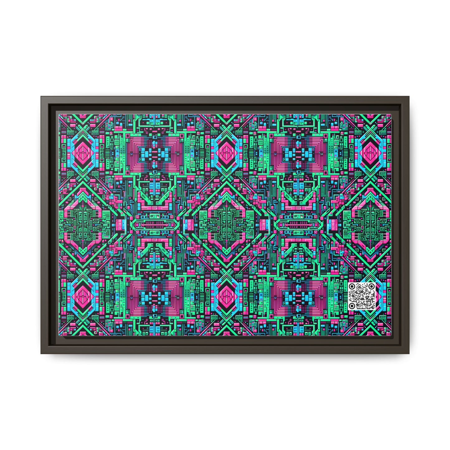 Digital Glitch Vibes Tech-Inspired Streetwear Matte Canvas, Framed (multi-Color) - 8404 Design-71 B