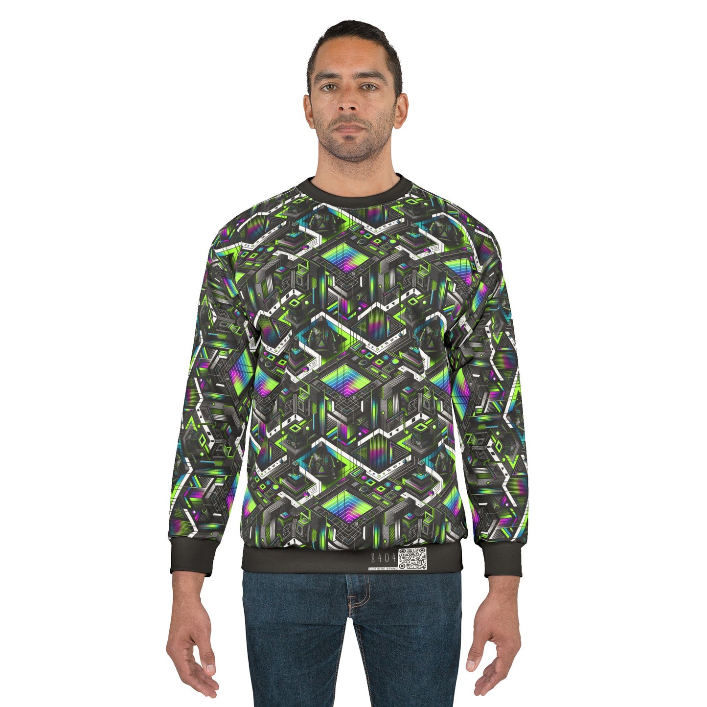 Retro Futurism Graphics Tech-Forward Streetwear Sweatshirt - 8404 Design-52