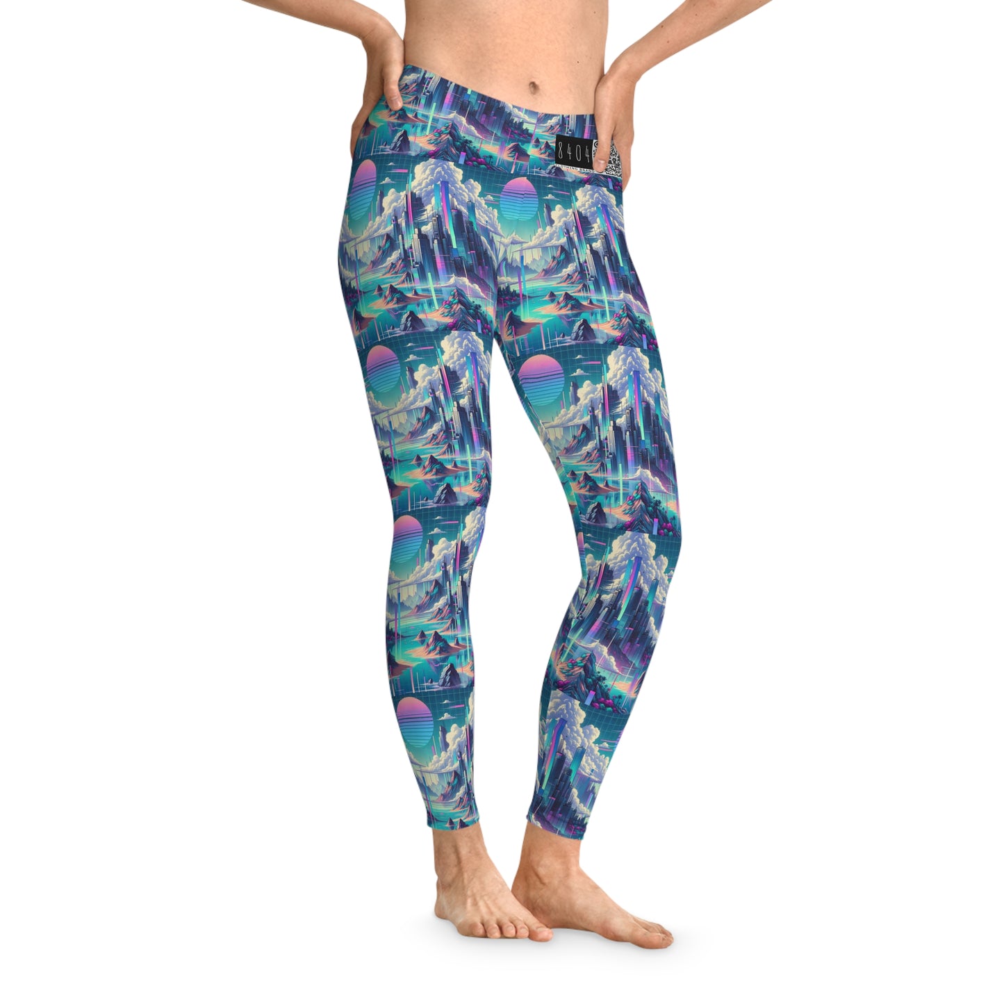 Digital Dreamscapes Digitally-Inspired Streetwear With a Dreamy, Surreal Twist Stretch Leggings - 8404 Design-53