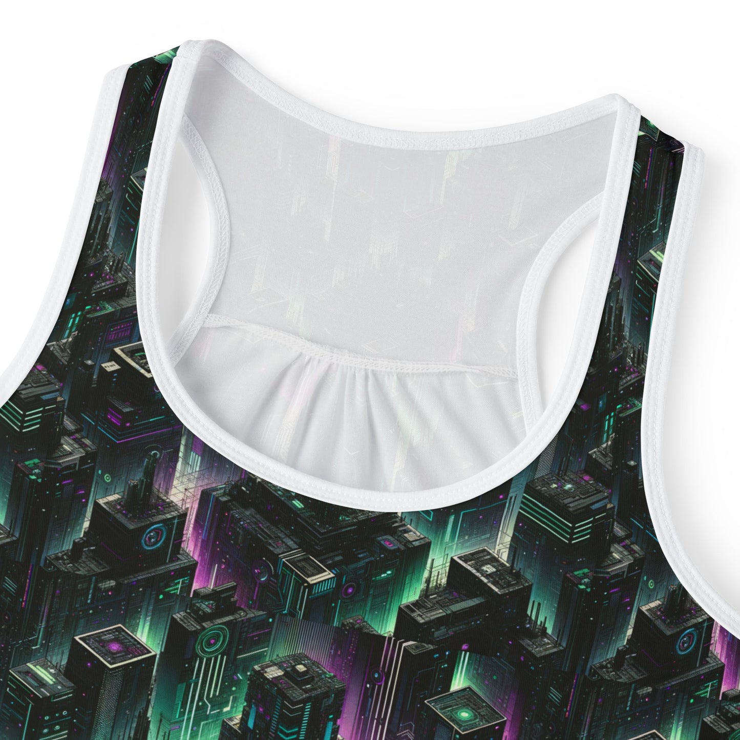Tech Noir Aesthetics Tech-Forward Urban Dystopia Women's Tank Top - 8404 Design-44