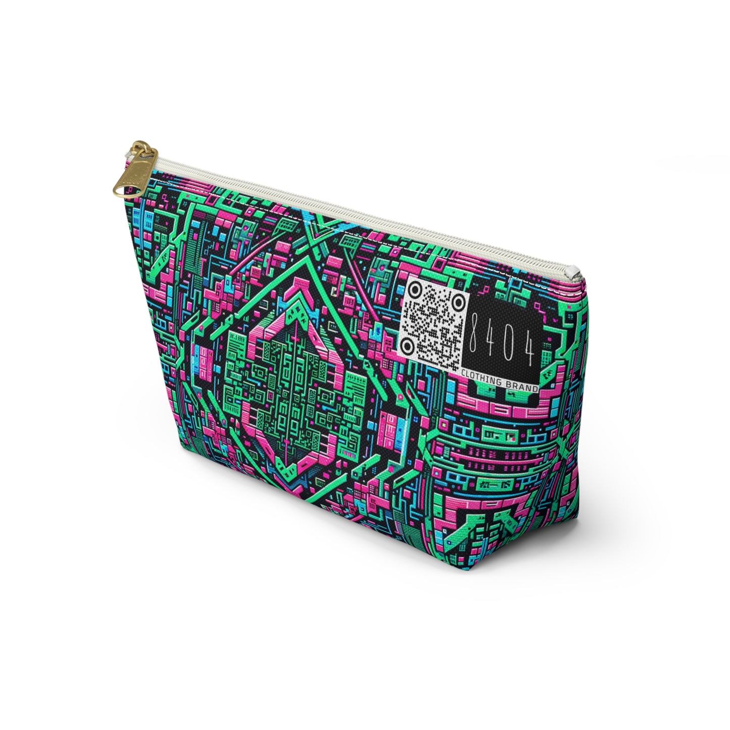 Digital Glitch Vibes Tech-Inspired Streetwear Accessory Pouch W T-Bottom - 8404 Design-71