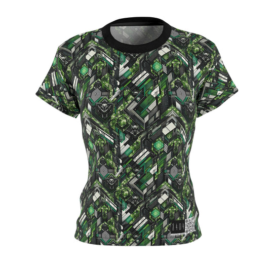 Tech Camo Fusion Tech-Forward Streetwear With a Futuristic Edge Women's Cut & Sew Tee - 8404 Design-58