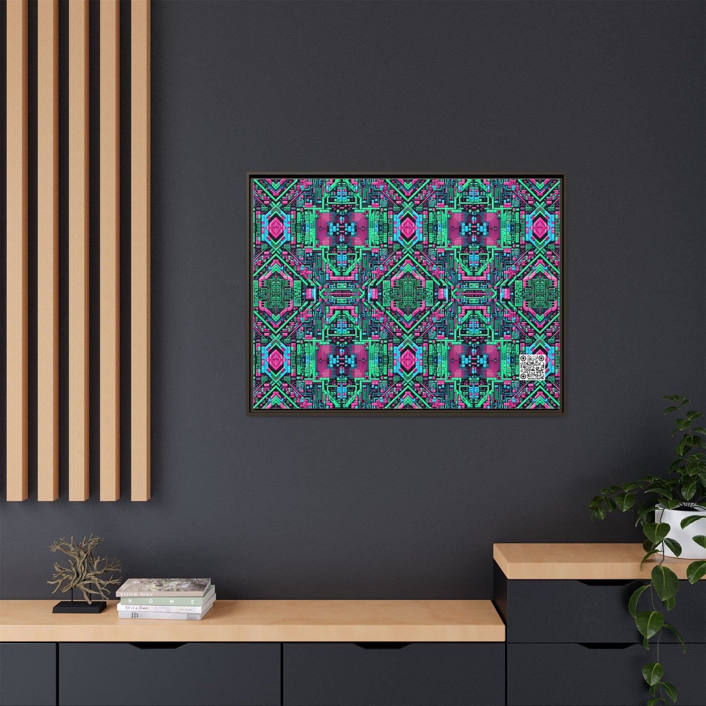 Digital Glitch Vibes Tech-Inspired Streetwear Matte Canvas, Framed (multi-Color) - 8404 Design-71 A