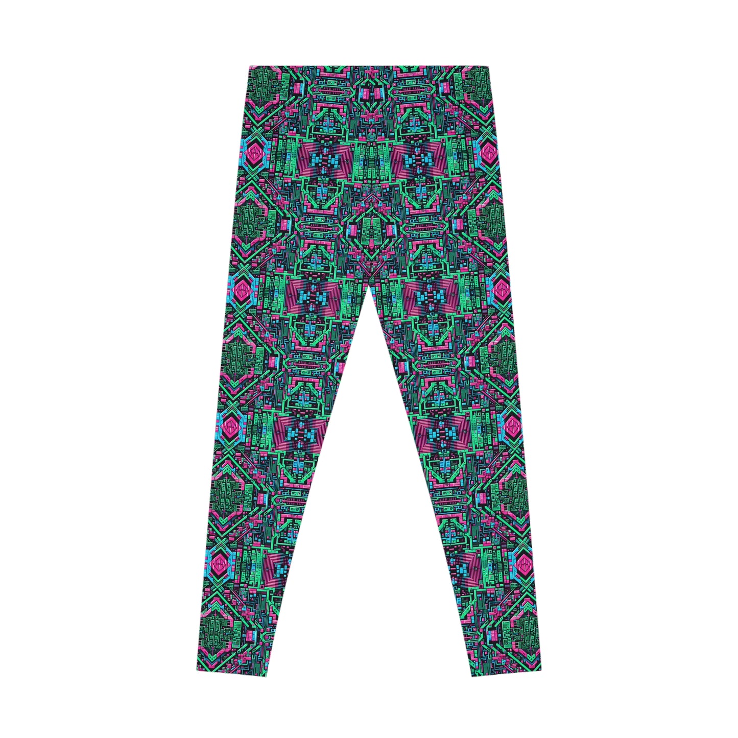 Digital Glitch Vibes Tech-Inspired Streetwear Stretch Leggings - 8404 Design-71