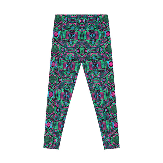 Digital Glitch Vibes Tech-Inspired Streetwear Stretch Leggings - 8404 Design-71