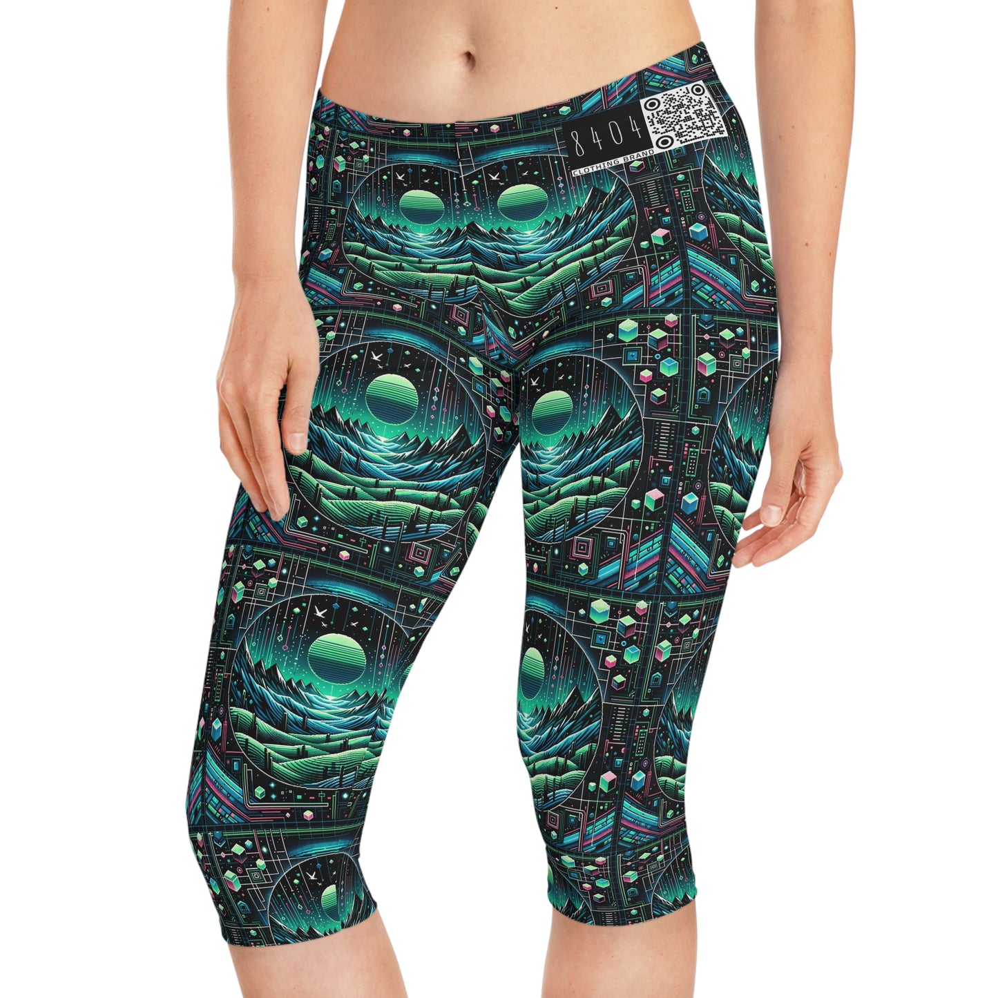 Digital Adventure Graphics Digital Explorer Women's Capri Leggings - 8404 Design-59