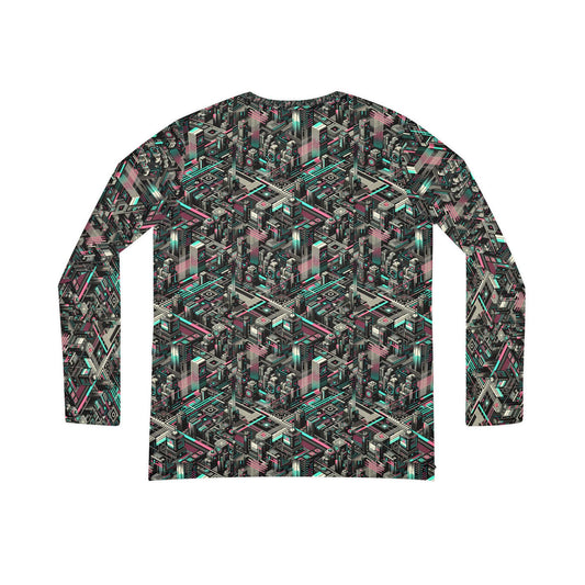 Digital Dreamland Tech-Inspired Streetwear Women's Long Sleeve V-Neck Shirt - 8404 Design-51