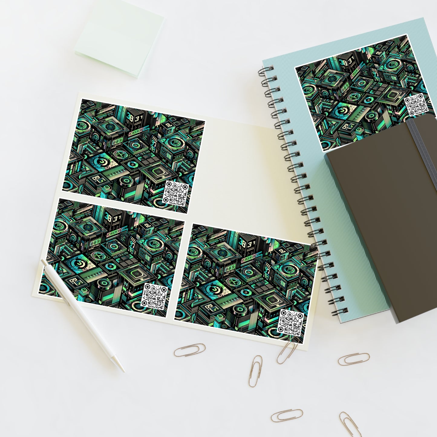 Tech-Inspired Graphic Tees Tech-Forward Streetwear Sticker Sheets - 8404 Design-56