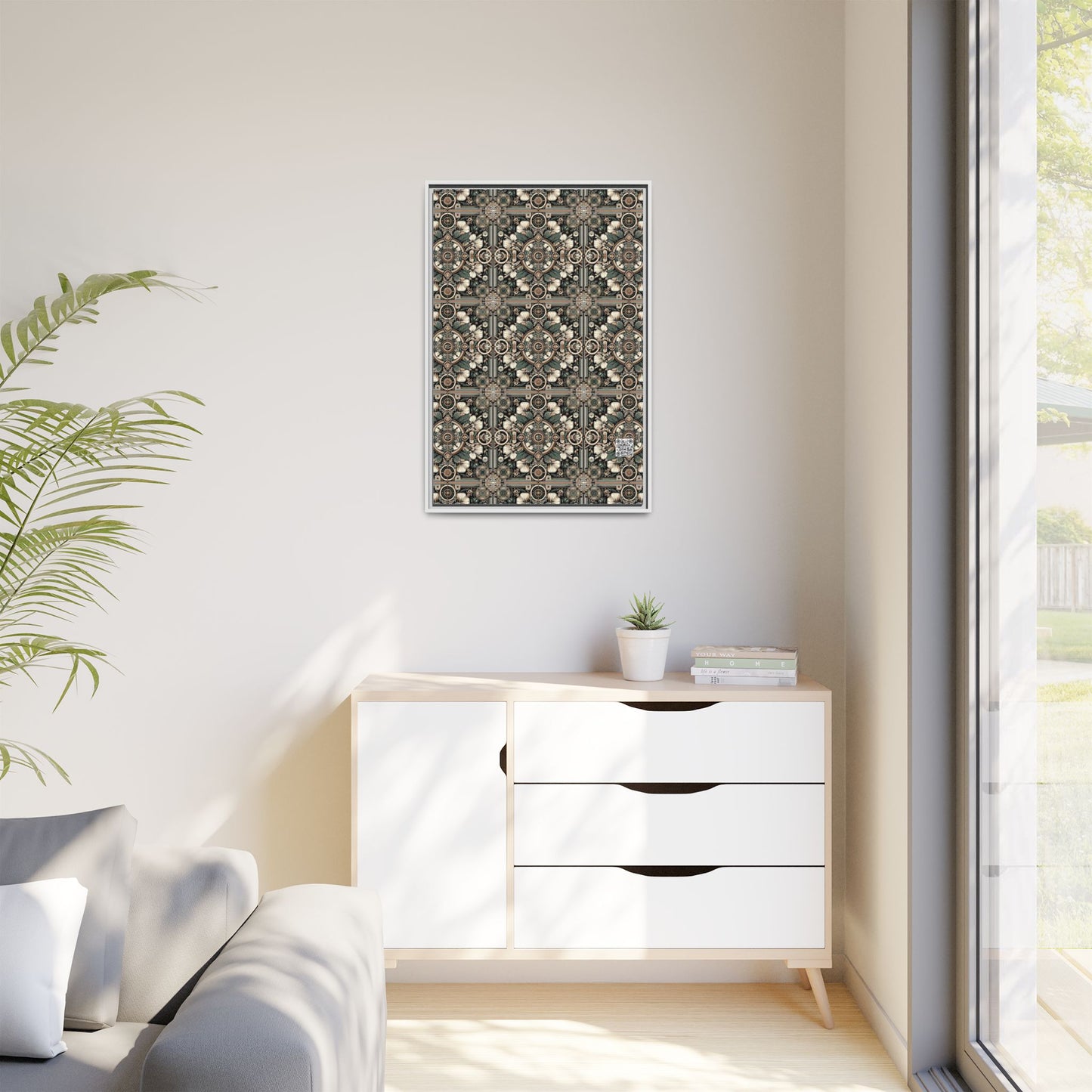 Cyber Garden Party Tech Garden Extravaganza Matte Canvas, Framed (multi-Color) - 8404 Design-66 A