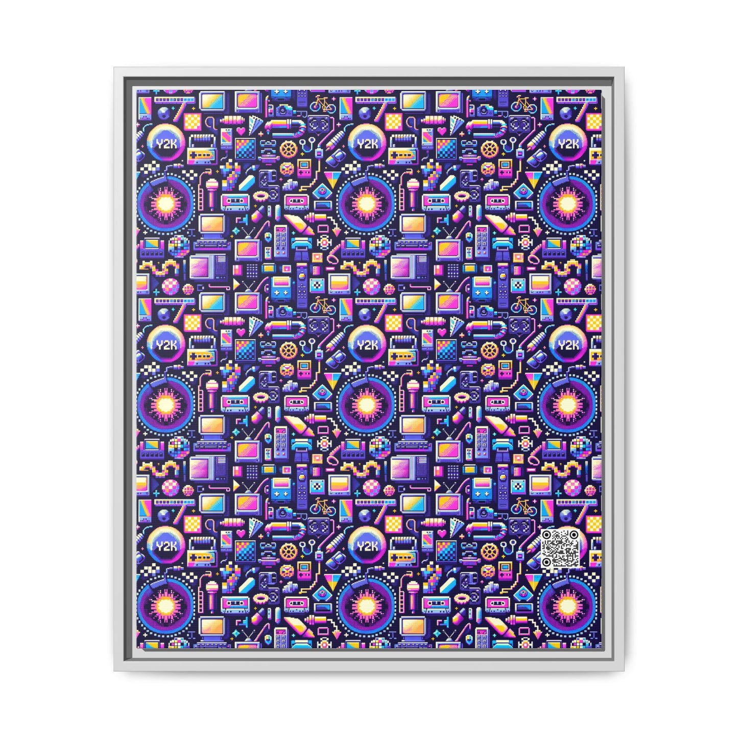 Digital Nostalgia Modern Retro Fusion Matte Canvas, Framed (multi-Color) - 8404 Design-64 B