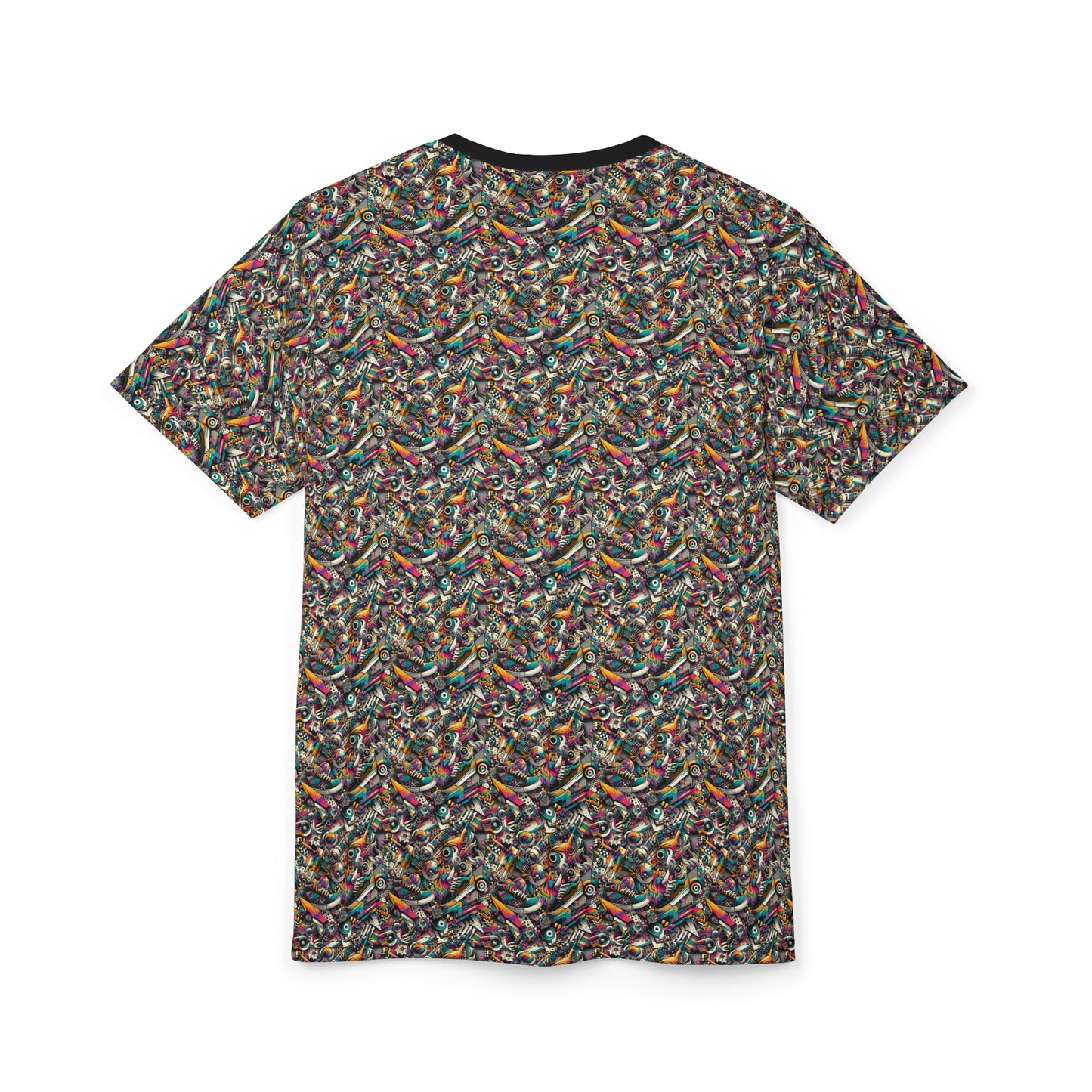 Urban Graffiti Fusion Eclectic Street Art Meets Modern Tech Culture Unisex Cut & Sew Tee - 8404 Design-55