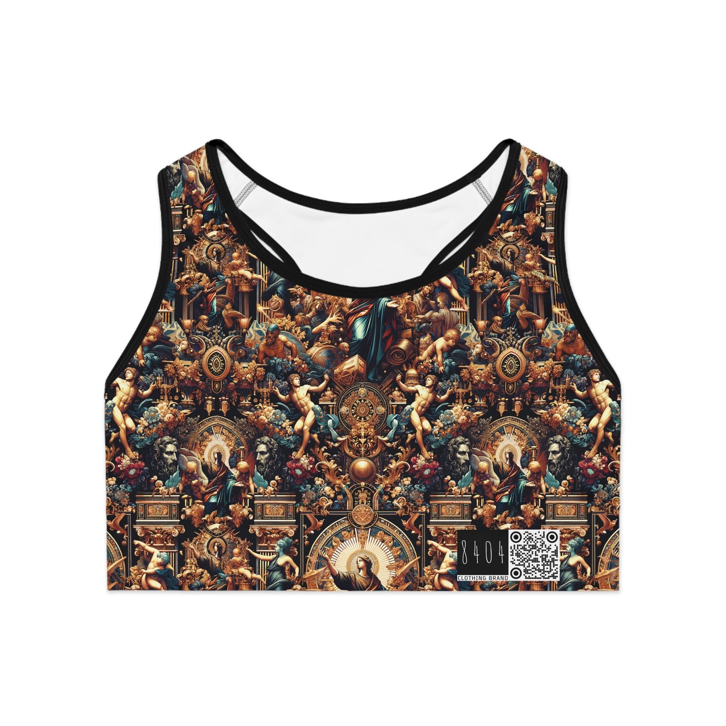 Digital Renaissance Luxurious Streetwear Inspired By Classical Art With a Modern Twist Sports Bra - 8404 Design-64