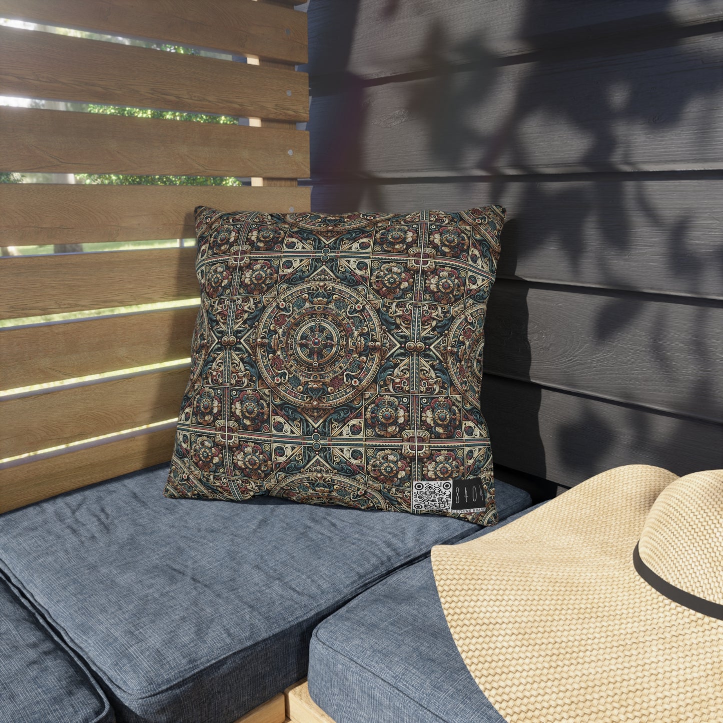 Urban Renaissance Historical Fusion With Street Edge Outdoor Pillow - 8404 Design-57