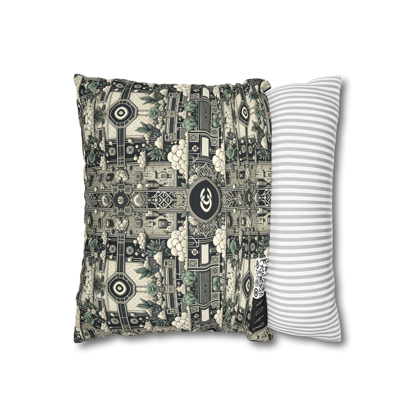 Cyber Garden Party Tech Garden Extravaganza Faux Suede Square Pillowcase - 8404 Design-54