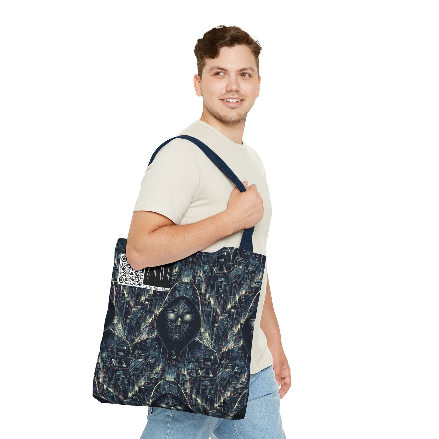 Tech Noir Aesthetics Sleek Tech Streetwear Tote Bag - 8404 Design-56
