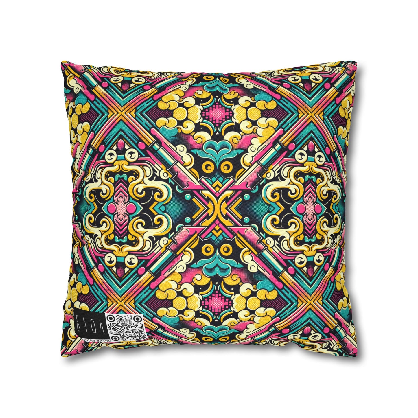 Neon Pop Art Revival Pop Culture Retro Spun Polyester Square Pillowcase - 8404 Design-59