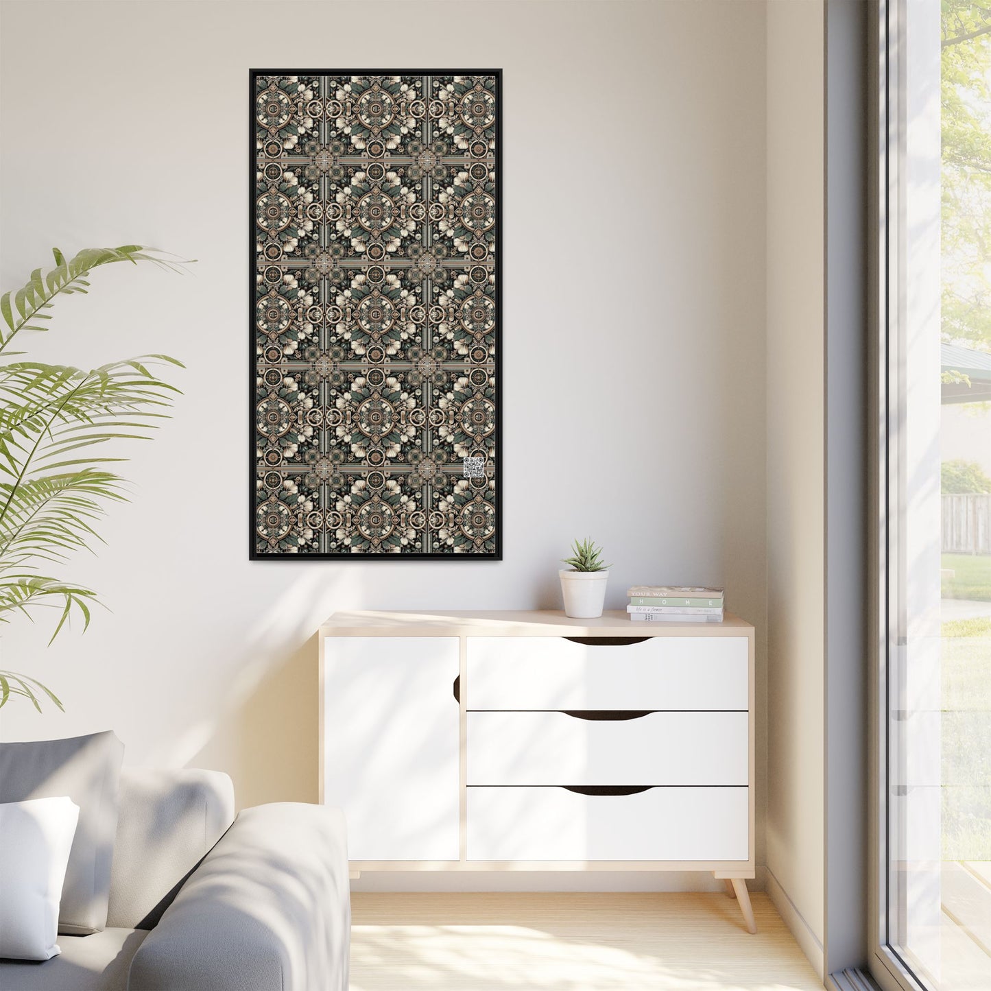 Cyber Garden Party Tech Garden Extravaganza Matte Canvas, Framed (multi-Color) - 8404 Design-66 A