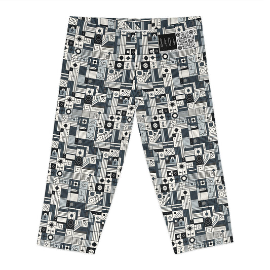 Digital Minimalism Minimalist Tech Women's Capri Leggings - 8404 Design-49