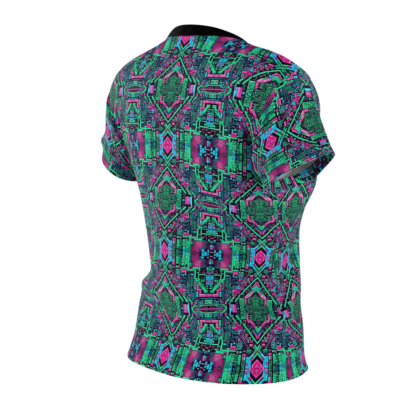 Digital Glitch Vibes Tech-Inspired Streetwear Women's Cut & Sew Tee - 8404 Design-71