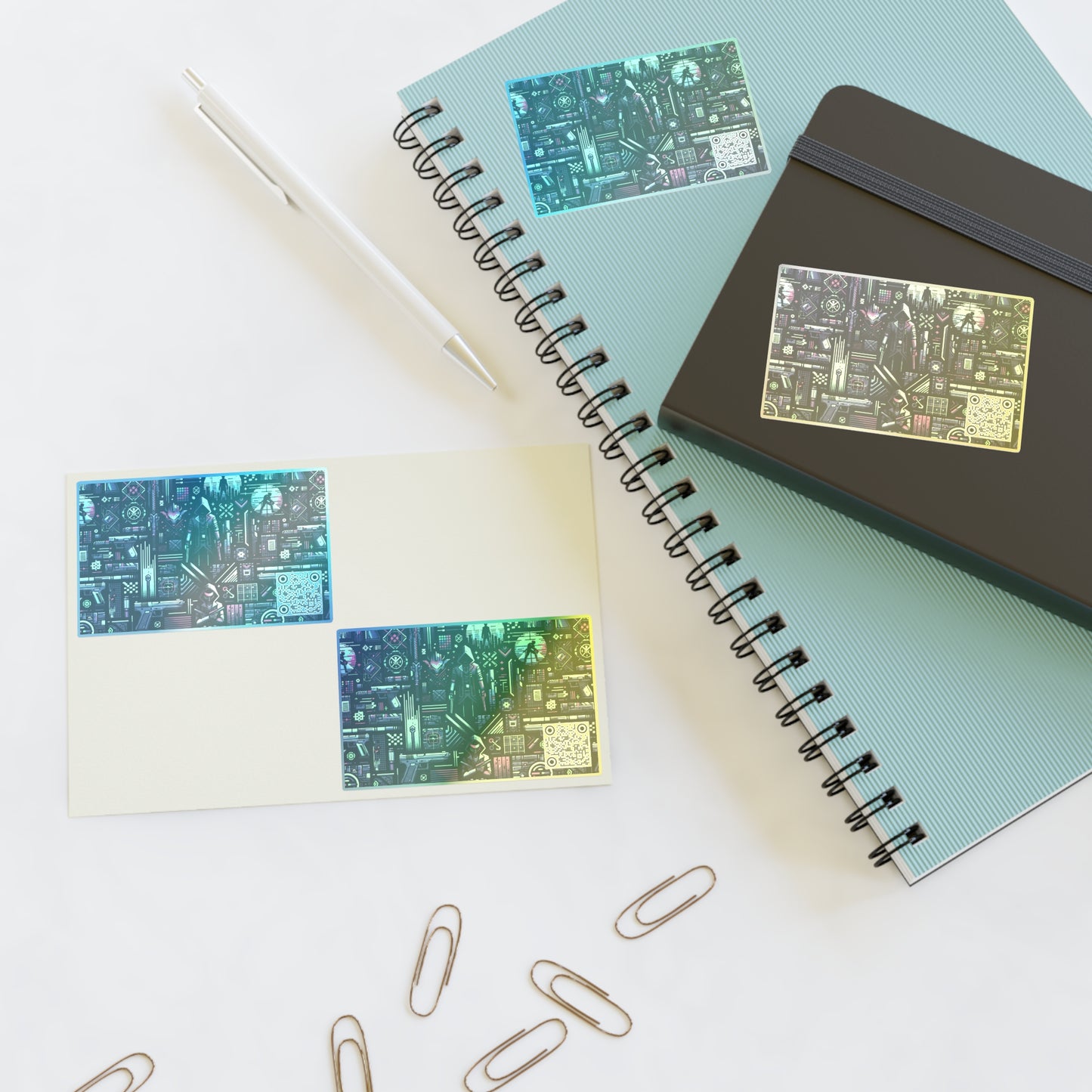 Tech Noir Futuristic Cyberpunk Sticker Sheets - 8404 Design-63