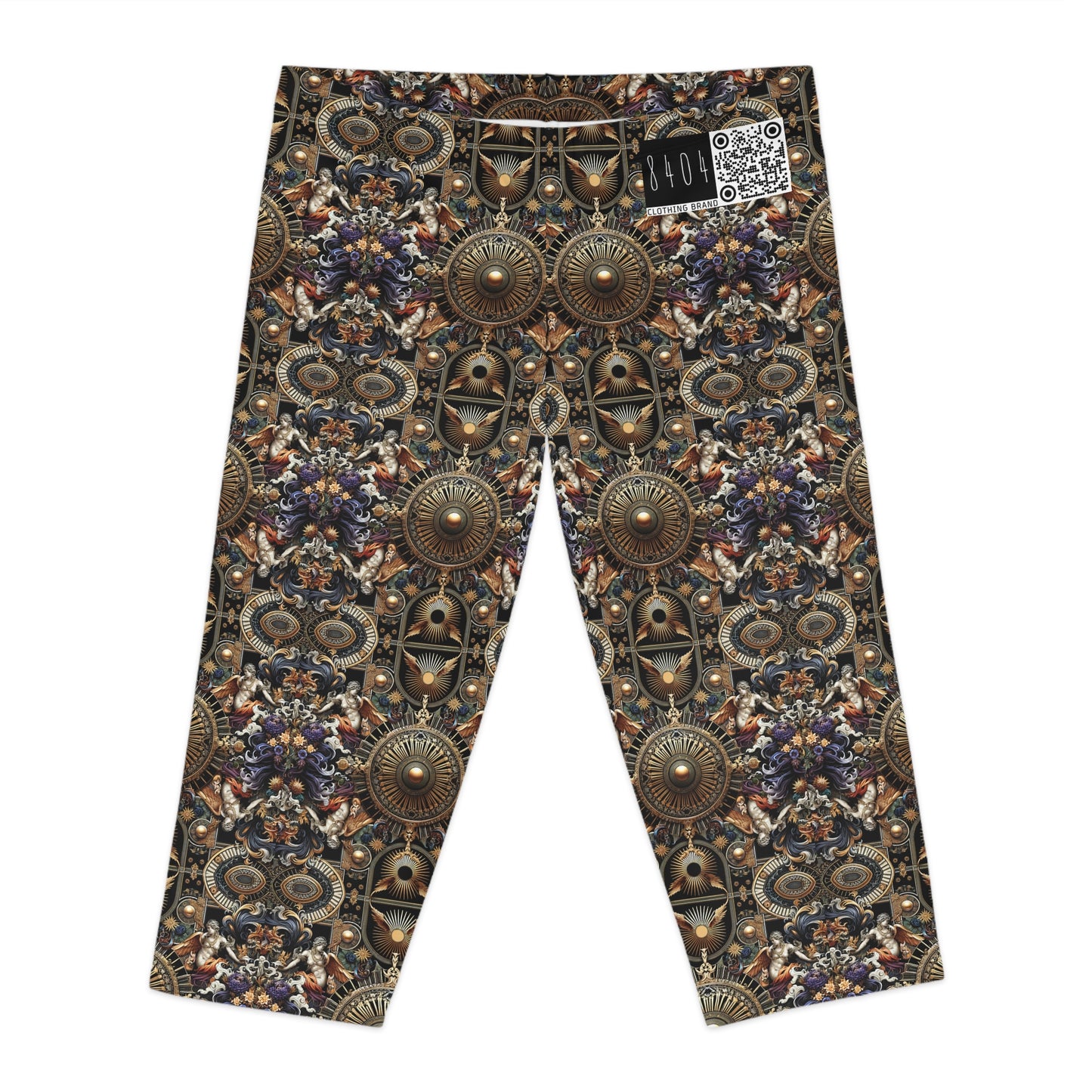Digital Renaissance Luxurious Streetwear Inspired By Classical Art With a Modern Twist Women's Capri Leggings - 8404 Design-55