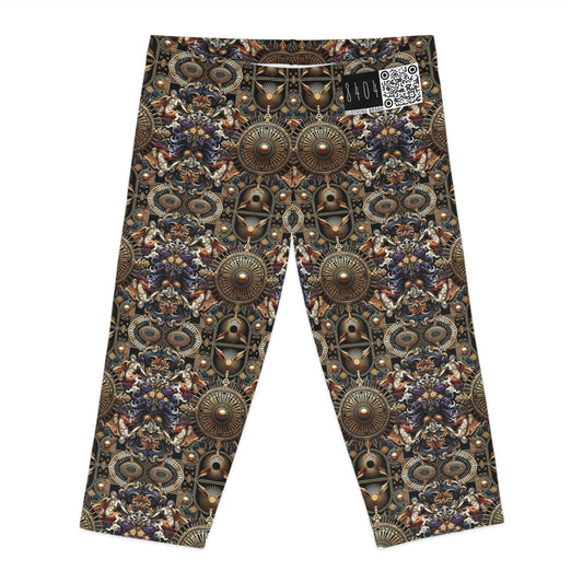 Digital Renaissance Luxurious Streetwear Inspired By Classical Art With a Modern Twist Women's Capri Leggings - 8404 Design-55