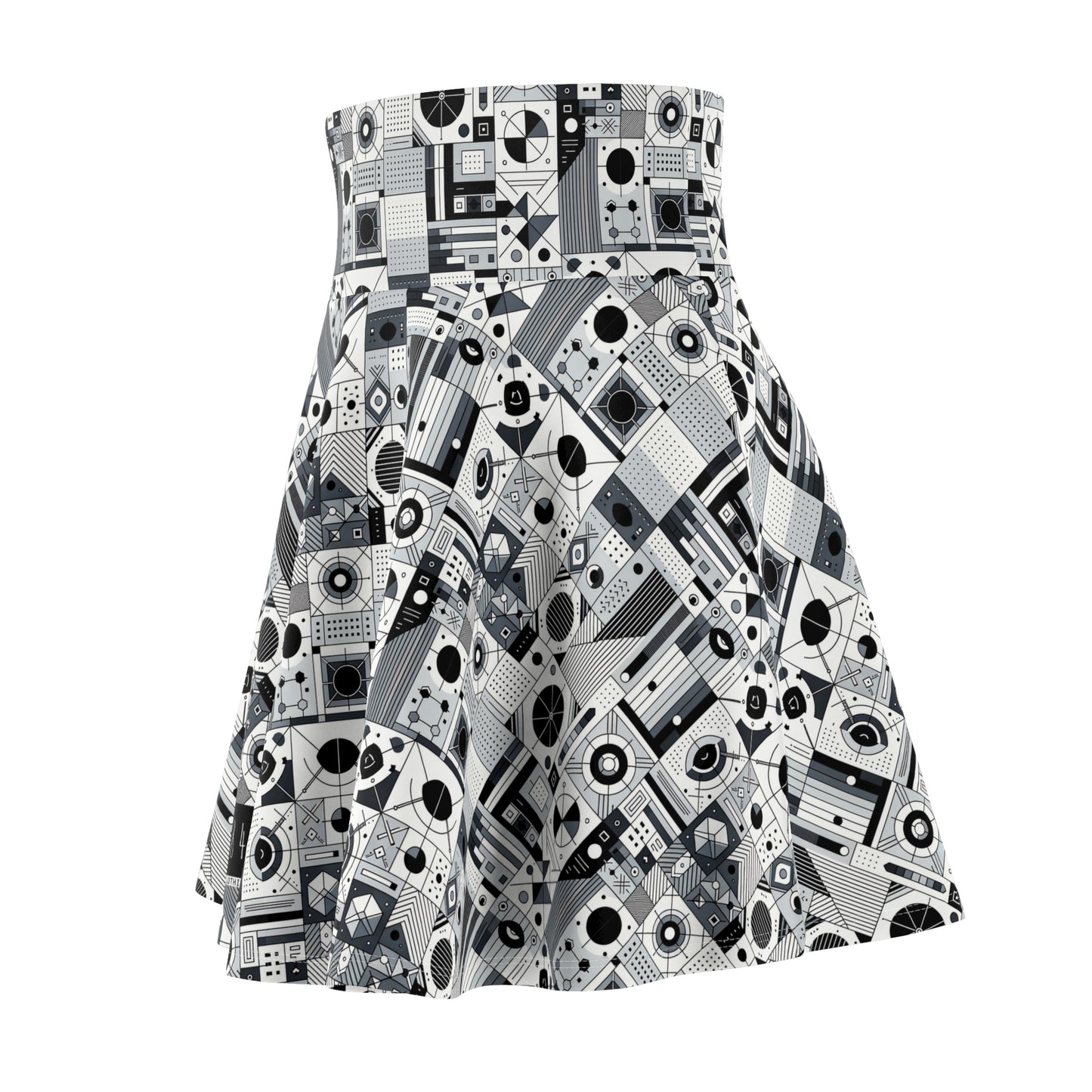 Digital Minimalism Minimalist Tech Women's Skater Skirt - 8404 Design-65