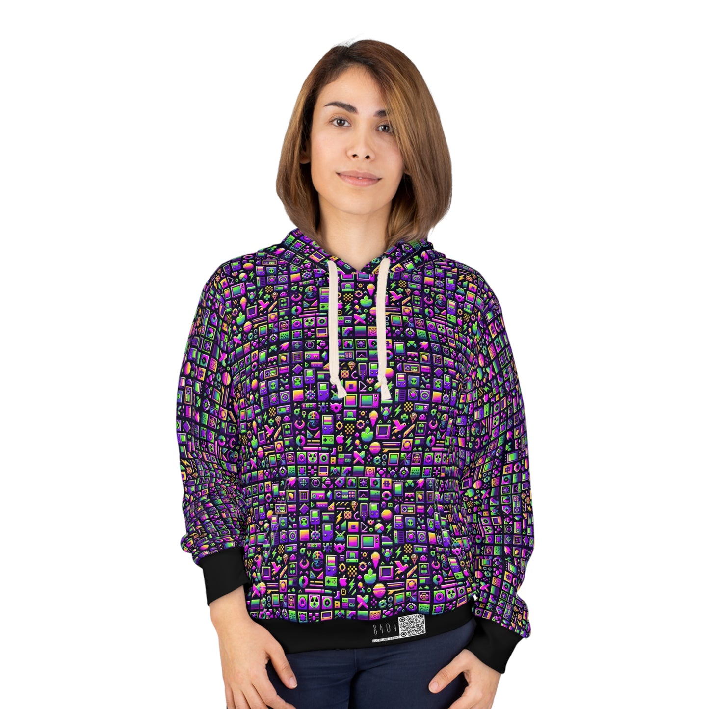 Digital Nostalgia Remix Modern Vintage Fusion Pullover Hoodie - 8404 Design-49