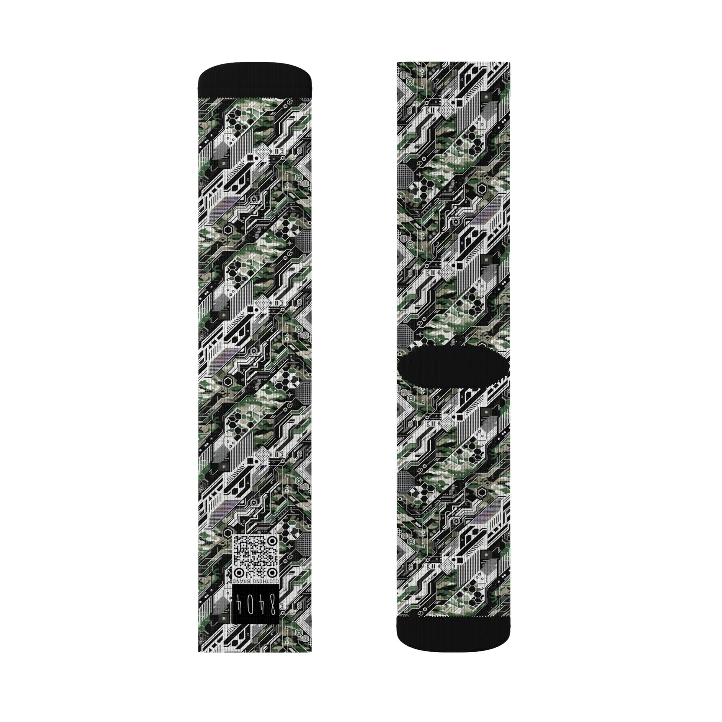 Tech Camo Fusion Tech-Forward Streetwear With a Futuristic Edge Sublimation Socks - 8404 Design-46