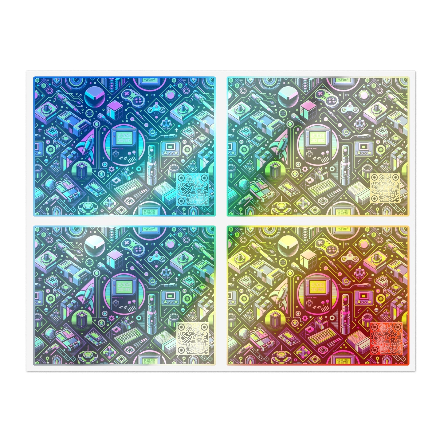 Retro Tech Graphics Tech-Inspired Nostalgia Sticker Sheets - 8404 Design-48