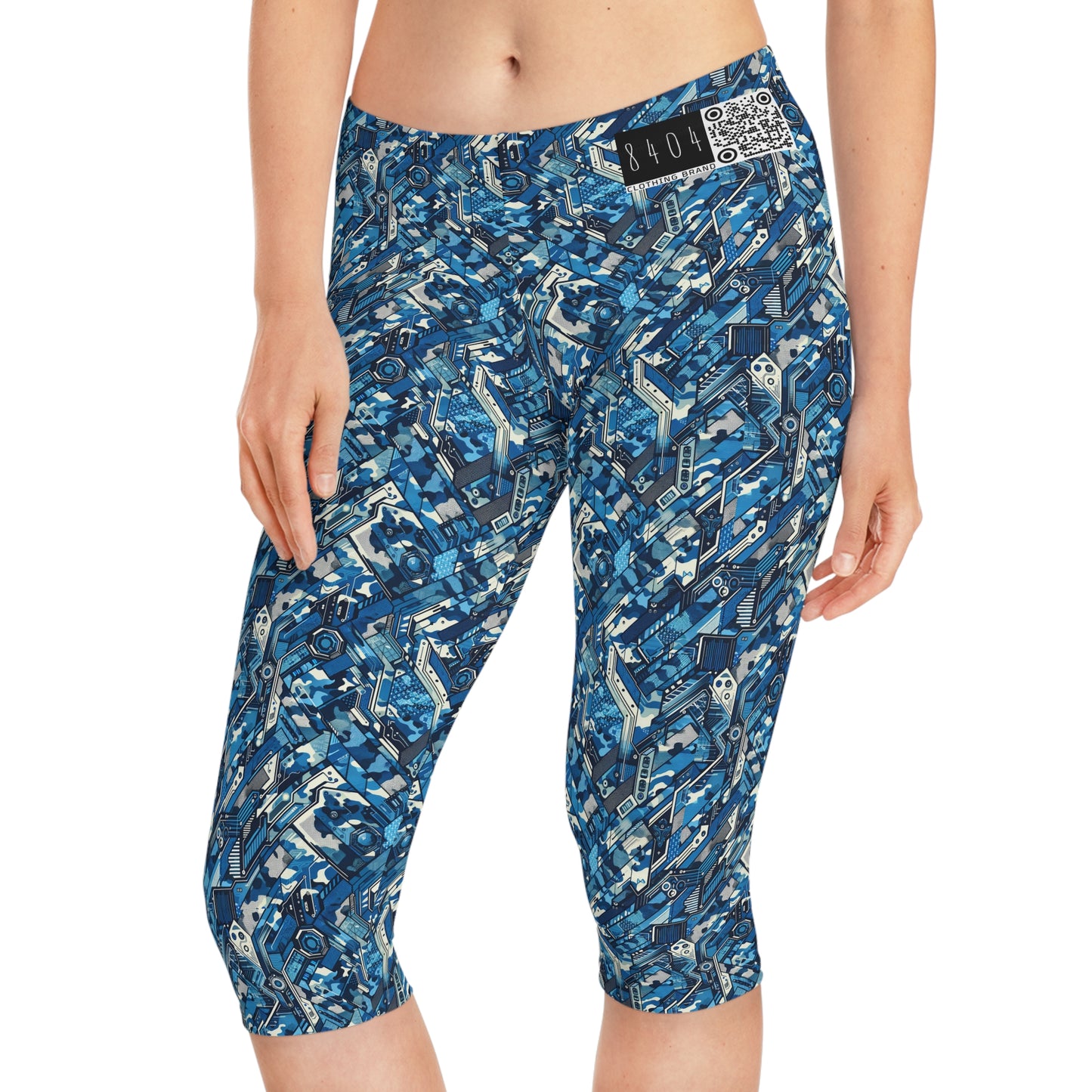 Tech Urban Camo Tech-Forward Streetwear With a Futuristic Military Edge Women's Capri Leggings - 8404 Design-39