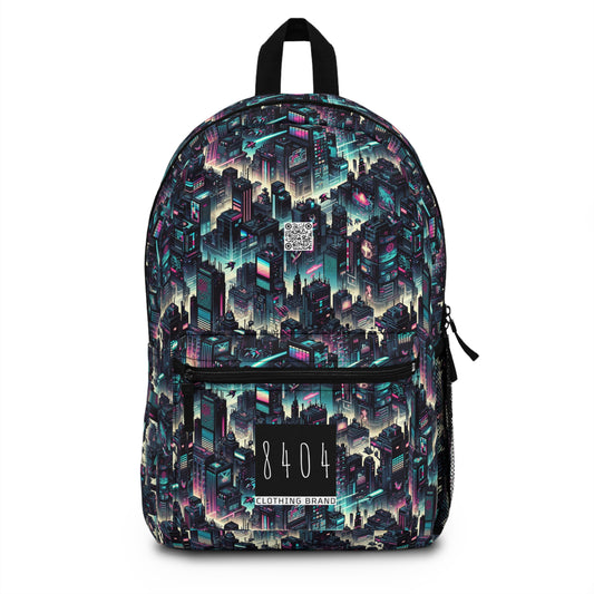 Digital Rebellion Tech-Inspired Streetwear Backpack - 8404 Design-51