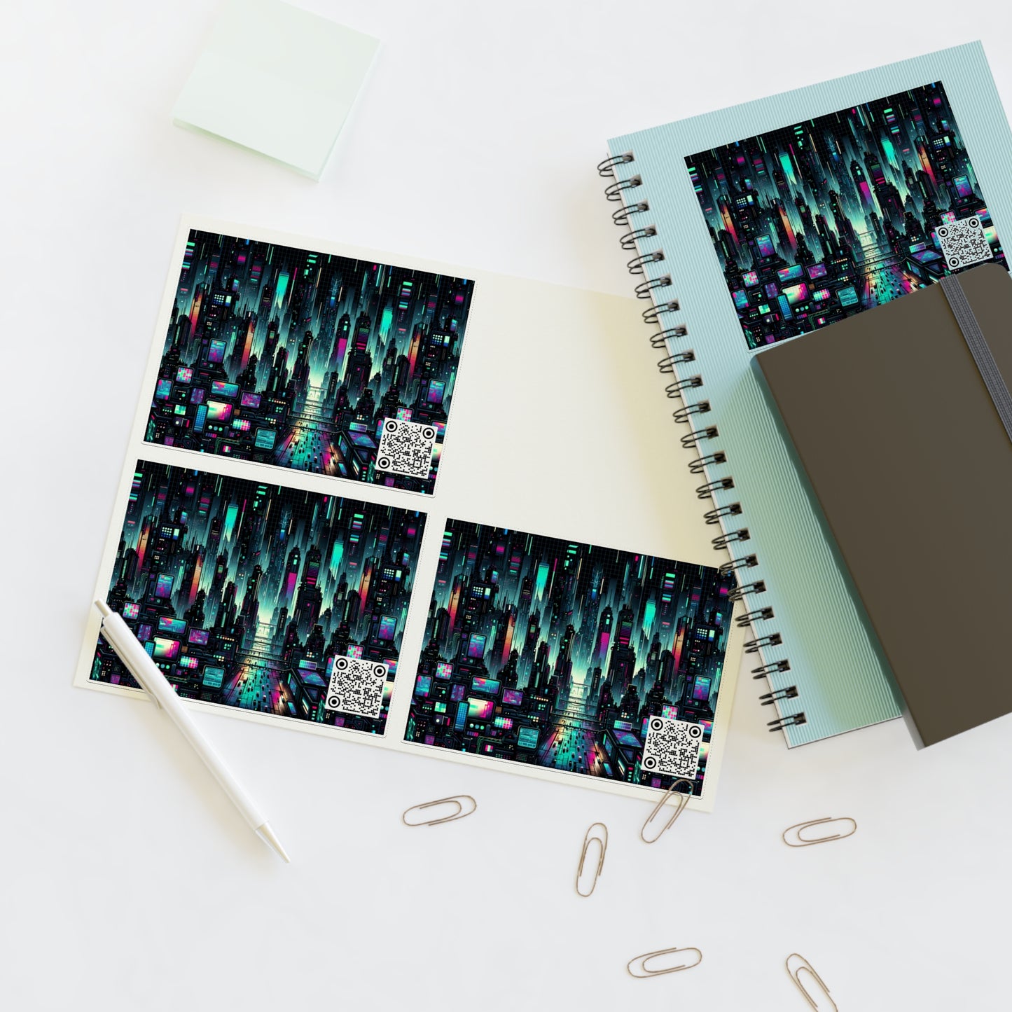 Tech Noir Graphics Cyberpunk Tech Aesthetic Sticker Sheets - 8404 Design-57