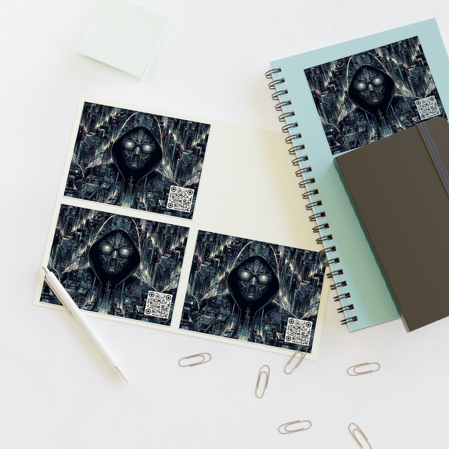 Tech Noir Aesthetics Sleek Tech Streetwear Sticker Sheets - 8404 Design-56