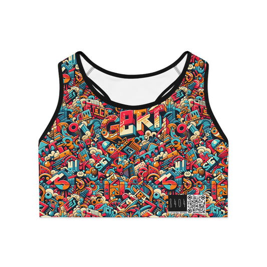 Neo-Traditional Street Art Modern Street Art Fusion Sports Bra - 8404 Design-58
