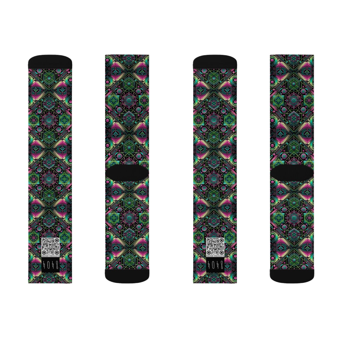 Tech-Infused Graphics Tech-Forward Streetwear Sublimation Socks - 8404 Design-45